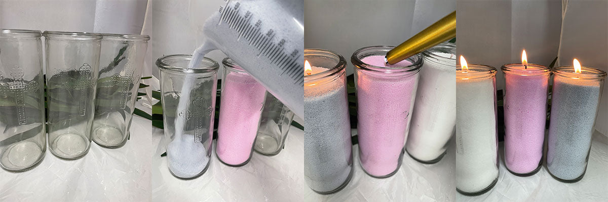 Coloured Sand Wax Candles