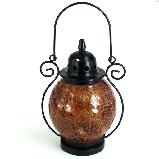 Mosaic - Amber Crackle - Tealight Lanterns