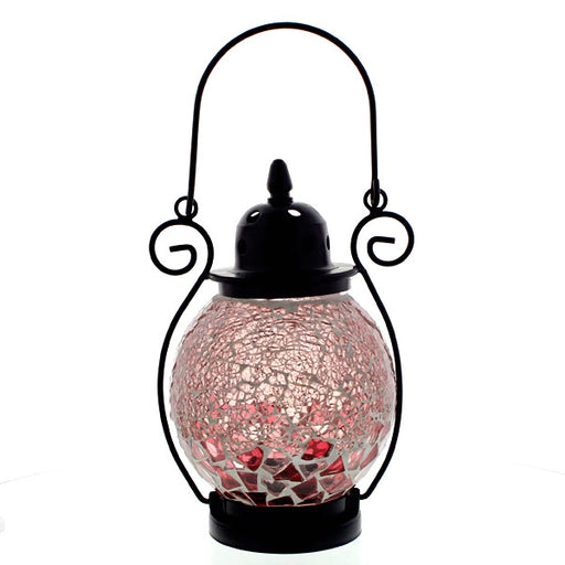 Mosaic - Powder Pink Kaleidoscope Crackle - Tealight Lanterns