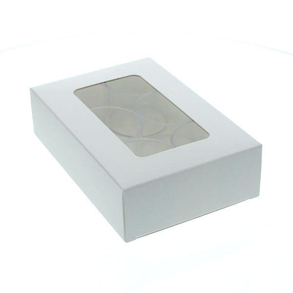 Spa-Cup Boxes - Holds 6 - WHITE - PVC Window