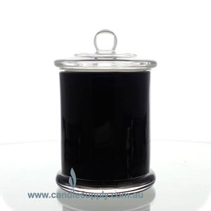 Candela Metro Jars - Opaque Black - Knob Lid - Medium