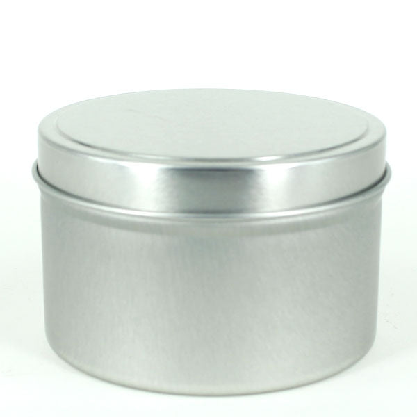 Travel Tins - 8oz - Silver - Seamless with Solid Lid
