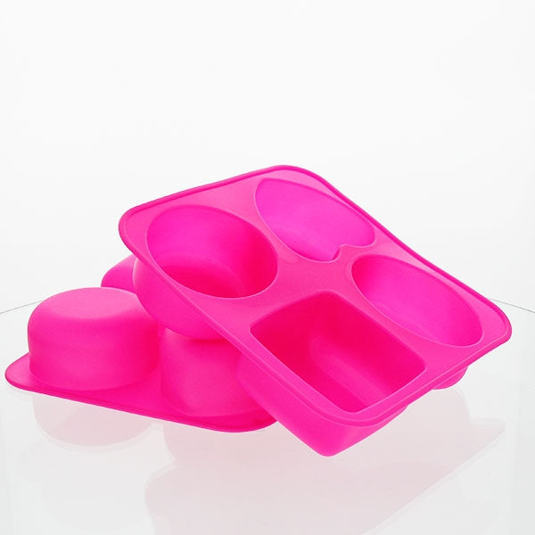 Silicone Soap Mould – 4 Cavity - Mixed Shapes