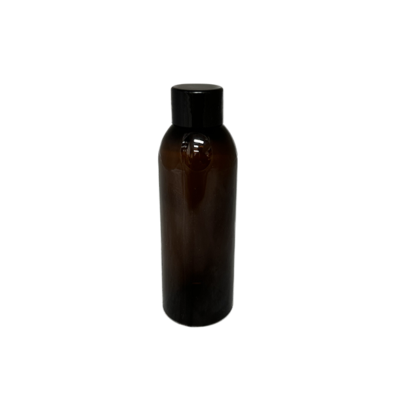 Amber PET Bottle - Boston Round - 125ml with Cap
