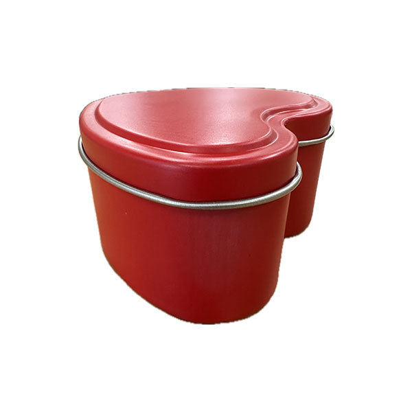 Travel Tins - 6oz Heart Shape - Matt Red - Seamless with Solid Lid