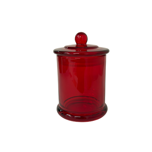 Candela Metro Jars - External Transparent Red - Knob Lid - Medium
