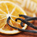 Orange slice with vanilla bean