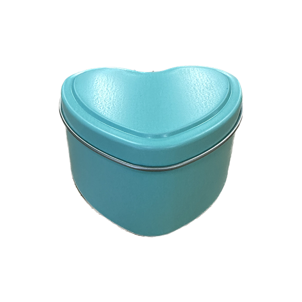 Travel Tins - 6oz Heart Shape - Tiffany Blue - Seamless with Solid Lid