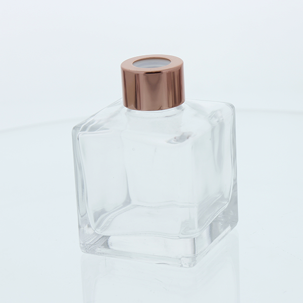 Glass Diffuser Bottle - 125ml - Square and Rose Gold Screw Cap