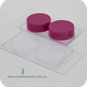 Clam Shell Soap Mould - 2 x Round Cavities