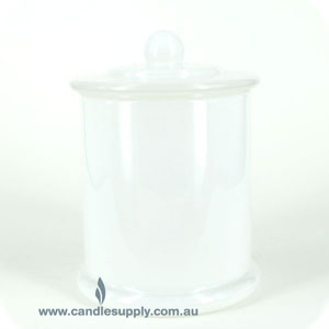  Candela Metro Jars - External Solid White - Knob Lid - Large by Candle Supply sold by Candle Supply