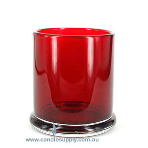  Candela Metro Jars - Transparent Red - No Lid - Large by Candle Supply sold by Candle Supply