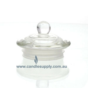  Candela Metro Lids - Clear Glass - Knob - Small by Candle Supply sold by Candle Supply