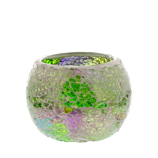 Mosaic - Soft Green & Purple Crackle - Medium