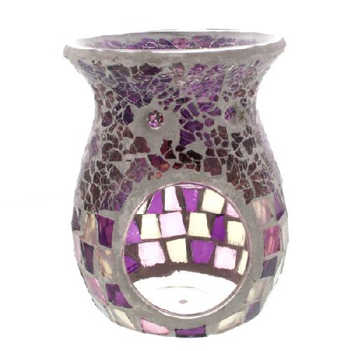 Mosaic - Dark & Light Purple Kaleidoscope Crackle - Tealight Burners