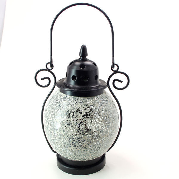 Mosaic - Silver Crackle - Tealight Lanterns