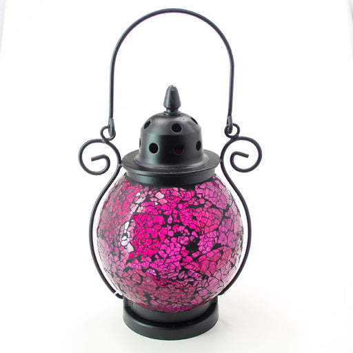 Mosaic - Light Purple Crackle - Tealight Lanterns