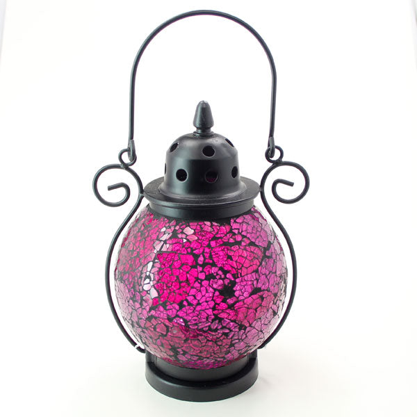Mosaic - Light Purple Crackle - Tealight Lanterns