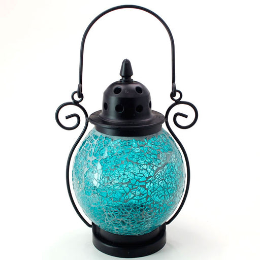 Mosaic - Turquoise Crackle - Tealight Lanterns