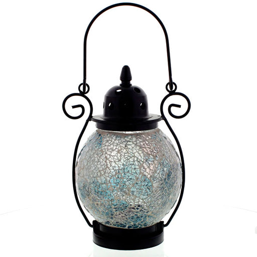 Mosaic - Soft Blue & Pink Crackle - Tealight Lanterns