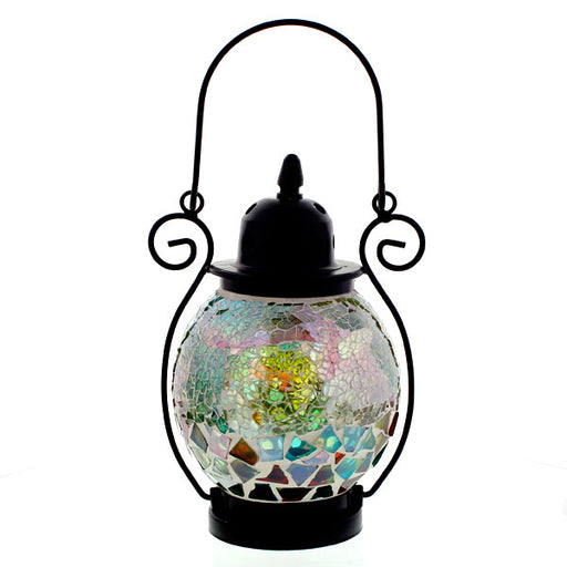 Mosaic - Emerald Green & Pink Kaleidoscope Crackle - Tealight Lanterns