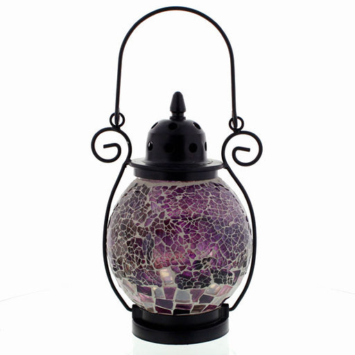 Mosaic - Dark & Light Purple Kaleidoscope Crackle - Tealight Lanterns