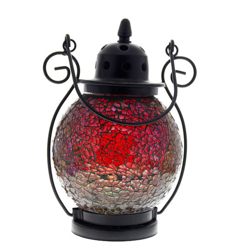 Mosaic - Red Reflections Crackle - Tealight Lanterns