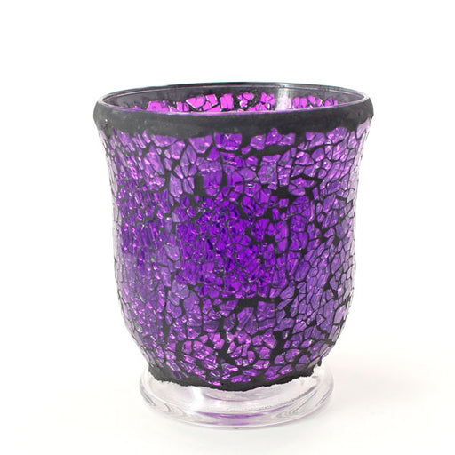 Mosaic - Dark Purple Crackle - Hurricane - Large