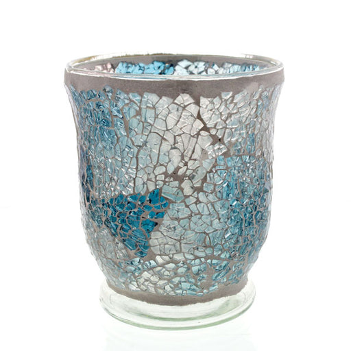 Mosaic - Soft Blue & Pink Crackle - Hurricane - Large