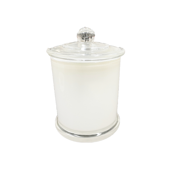 Candela Metro Jars - Opaque White - Knob Lid - Medium