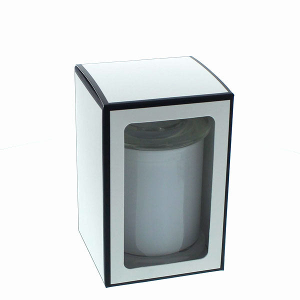 Candela Metro - KNOB Lid - Gift Box - Medium - WHITE/BLACK - WINDOW