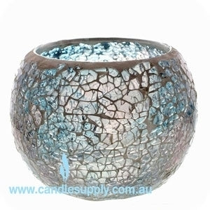 Mosaic - Soft Blue & Pink Crackle - Large