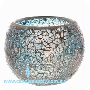 Mosaic - Soft Blue & Pink Crackle - Large