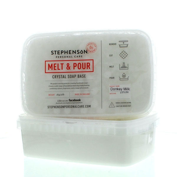 Melt and Pour Soap Base - Crystal - Donkey Milk