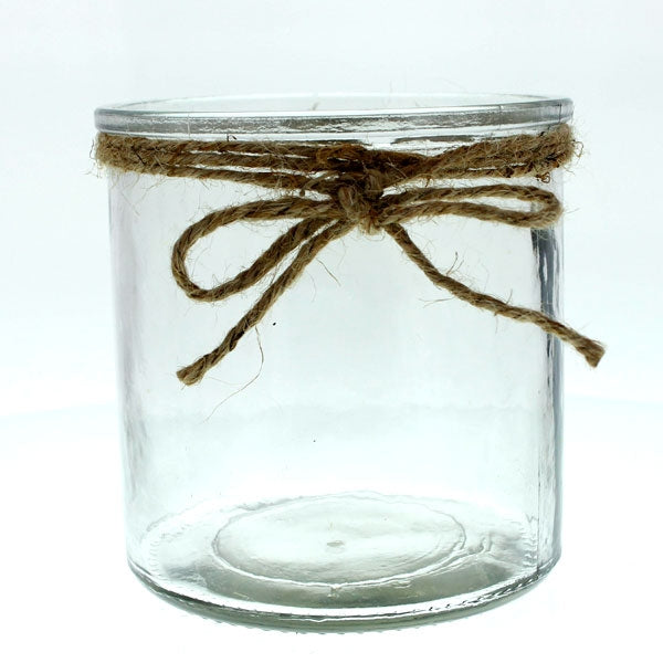 Cylinder - Rustic - Clear Glass with Twine - X-Large