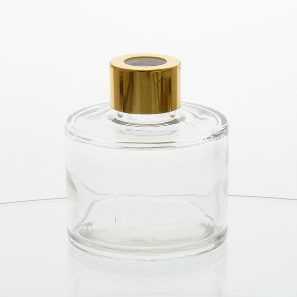Glass Diffuser Bottle - 125ml - Round with Gold Screw Cap