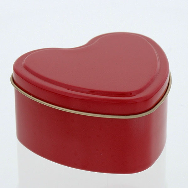 Travel Tins - 6oz Heart Shape - Red/Gold - Seamless with Solid Lid