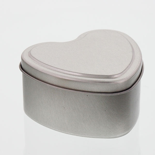 Travel Tins - 6oz Heart Shape - Silver - Seamless with Solid Lid