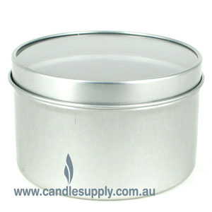 Travel Tins - 8oz - Silver - Seamless with Window Lid