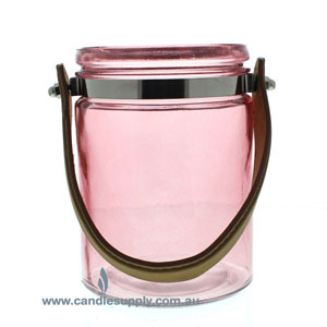 Jar Lantern - Tall - Dusty Rose - Leather Tote - Large