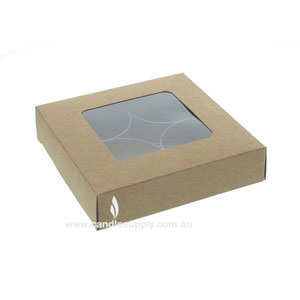 Maxi-Cup Boxes - Holds 4 - NATURAL - PVC Window