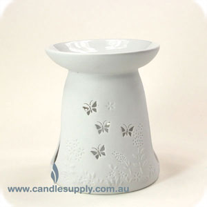 Luminous Butterfly - White Porcelain Tealight Burner