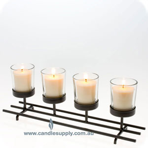 Linear - Votive Holder - 4 removable glass cups