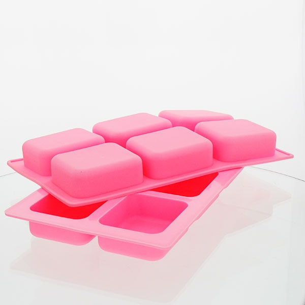 Silicone Soap Mould – 6 Cavity - Rectangle Round Edges