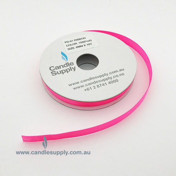 Satin Ribbon Double Faced - 6mm Wide - Passionfruit