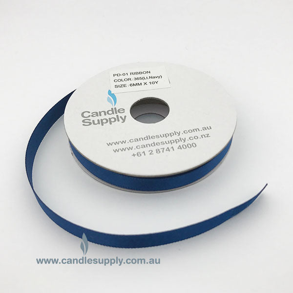 Satin Ribbon Double Faced - 6mm Wide - Light Navy