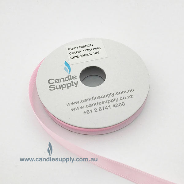 Satin Ribbon Double Faced - 6mm Wide - Light Pink