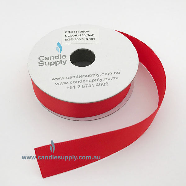 Satin Ribbon Double Faced - 16mm Wide - Poppy Red