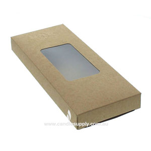 Tealight Boxes Tall - Holds 10 - NATURAL - PVC Window